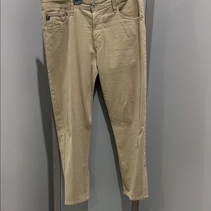 Ag Adriano Goldschmied Tan Chinos Smooth Cotton Texture